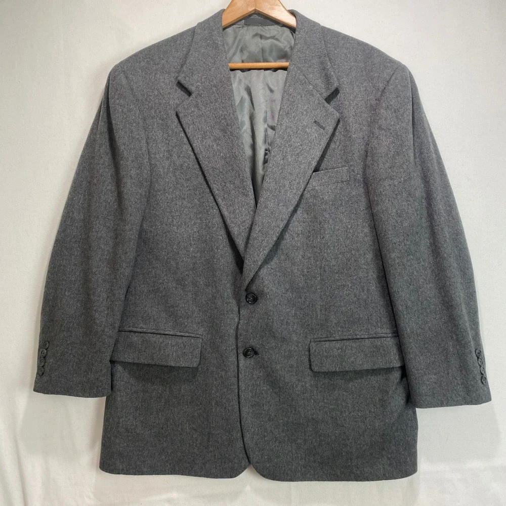 Posh Newport Beach Mens Grey Pure Mongolian Cashmere Blazer Sport Coat USA Made